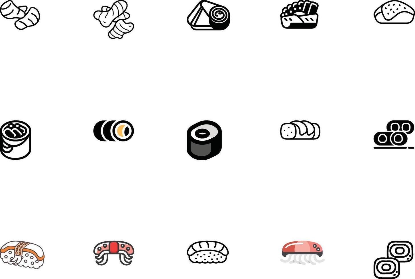 Sushi and Food Design Icons vector