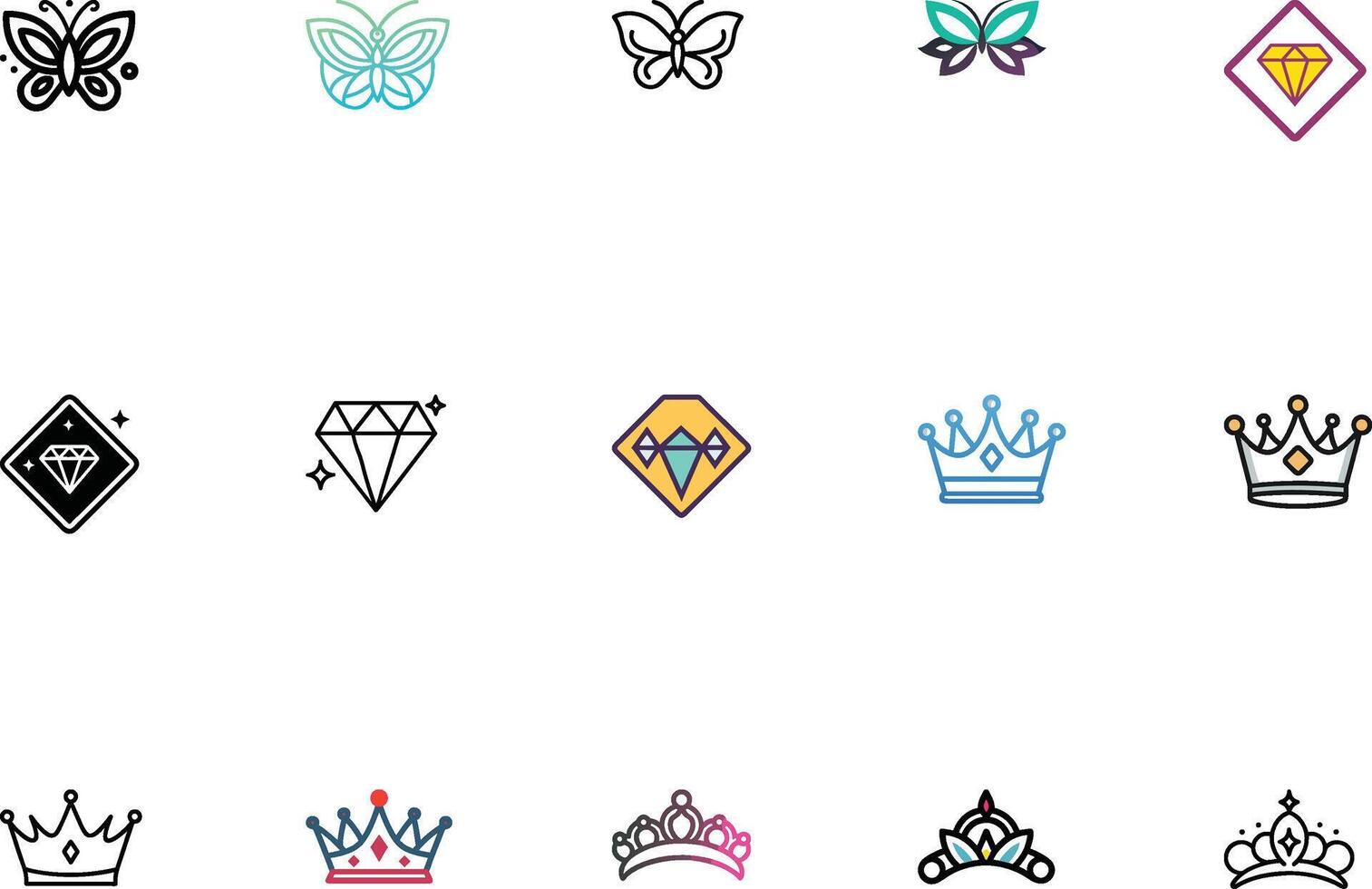 Premium Beauty Style Icons Exclusive Bundle vector