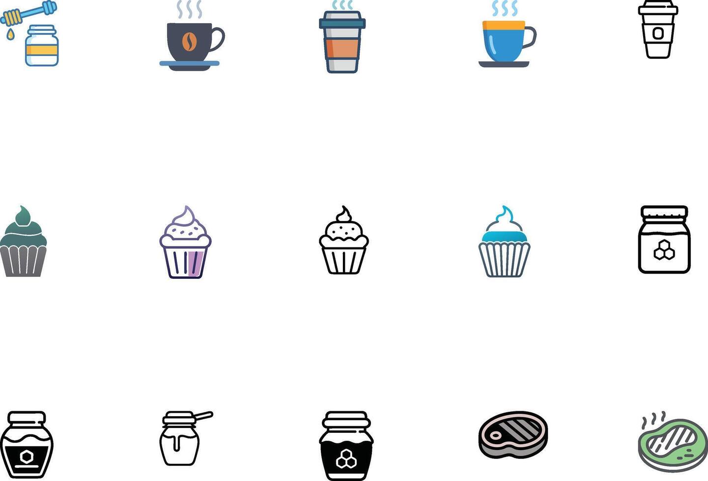 Delicious Food Icons for Branding vector