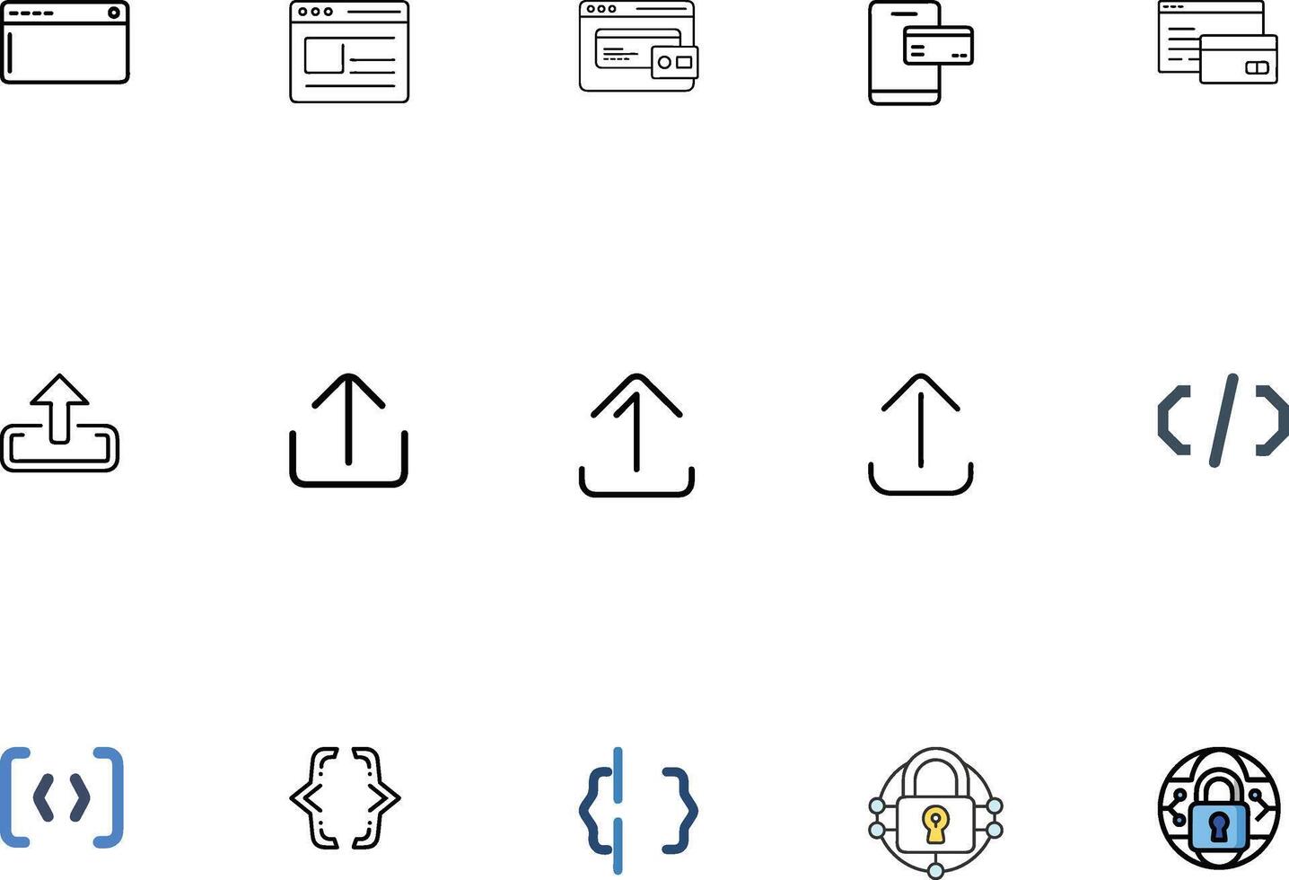 Digital Networking and Communication Icons vector