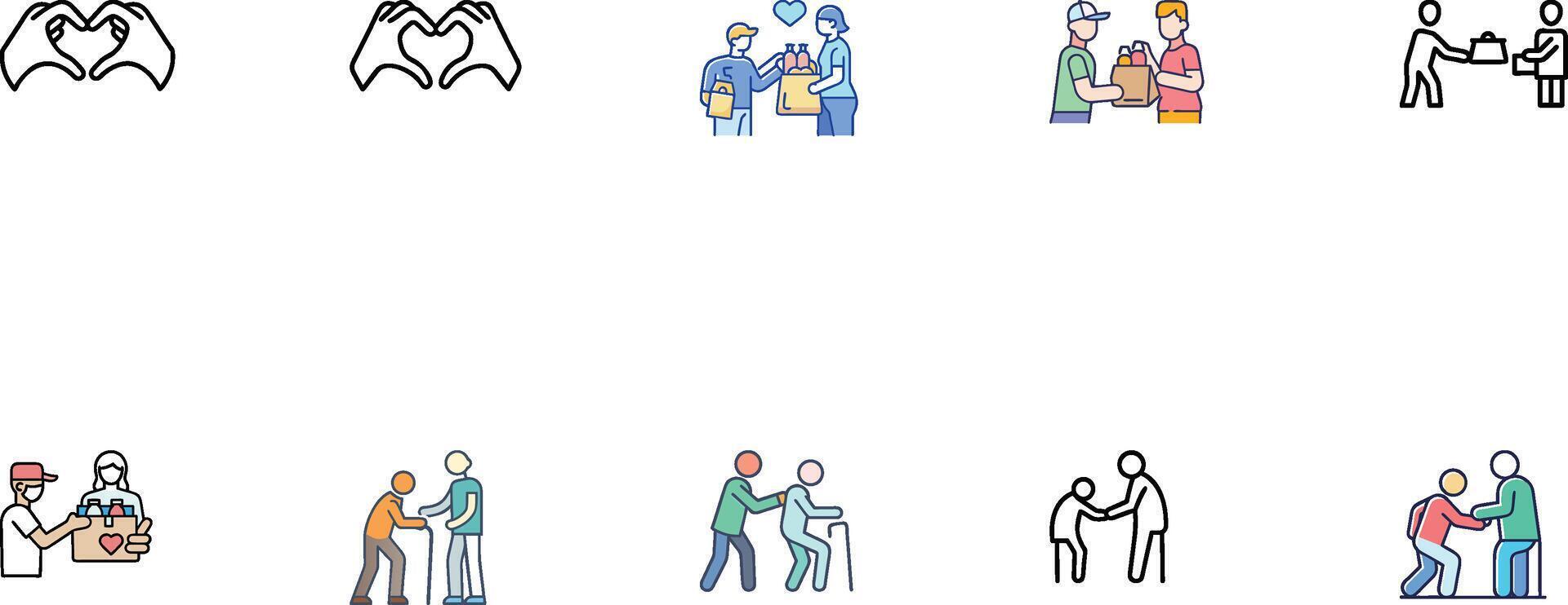 Complete Donate Icon Package for Charity and Social Causes vector