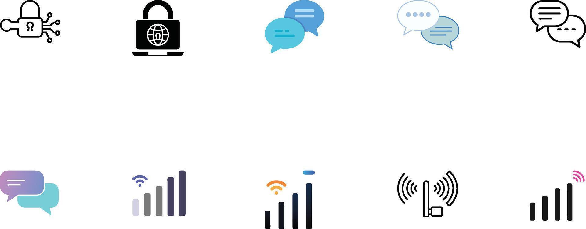 Internet and Connectivity Icons for Digital Networking vector