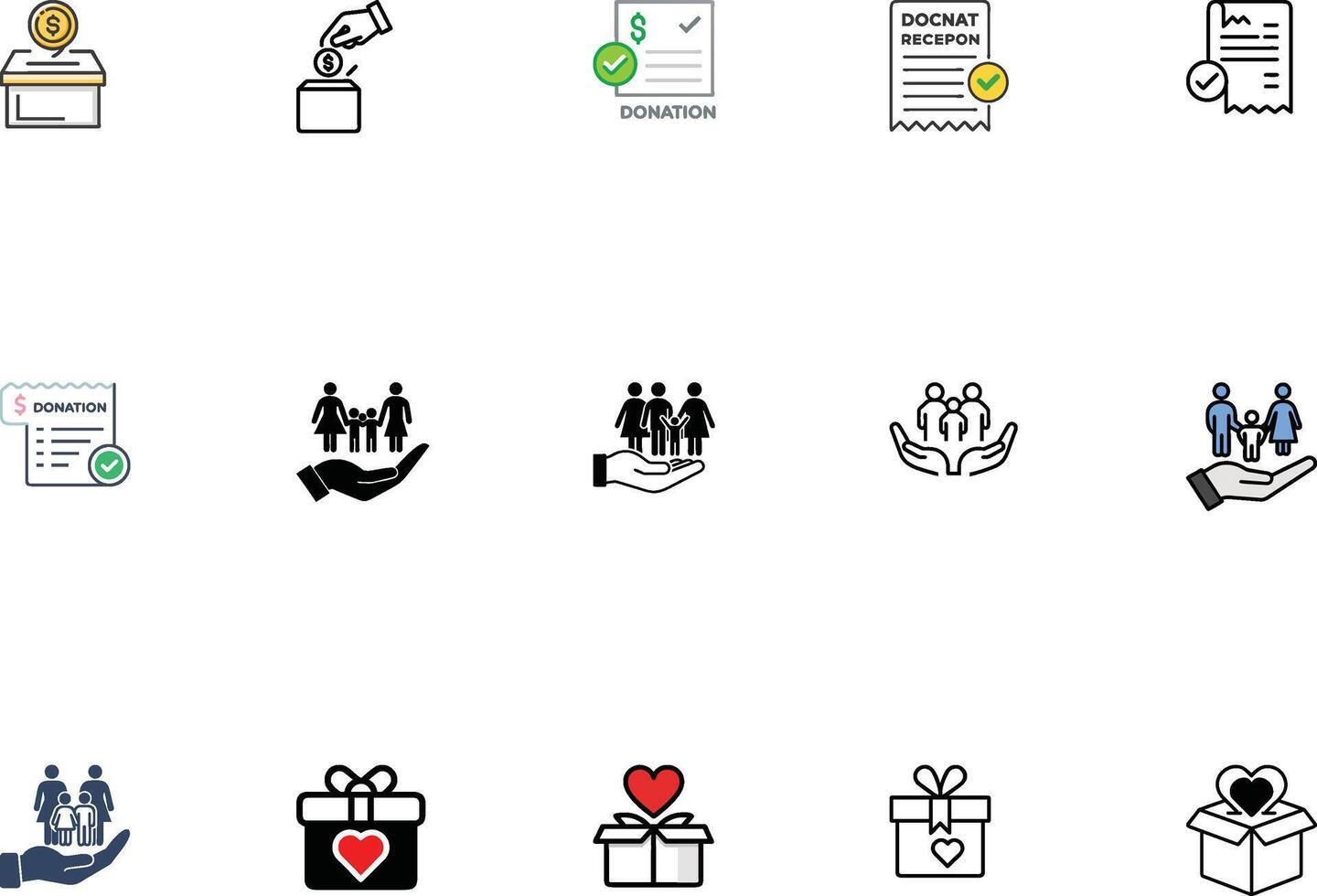 Ultimate Donate Icon Set for Charity and Fundraising Campaigns vector