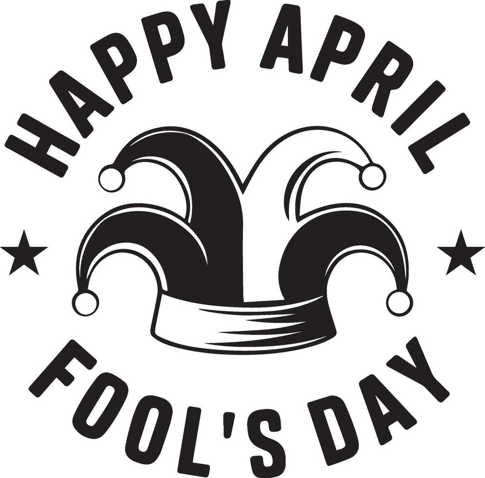 a black and white logo for fool's day vector