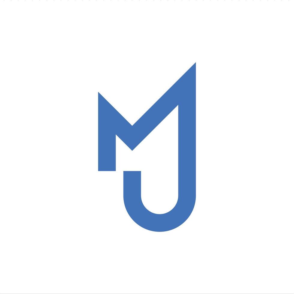 Monogram letter MJ logo design template vector