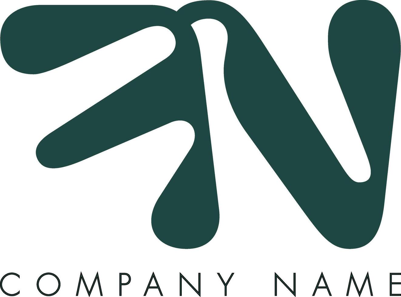Creative Abstract Initial Letter FN Logo Design vector