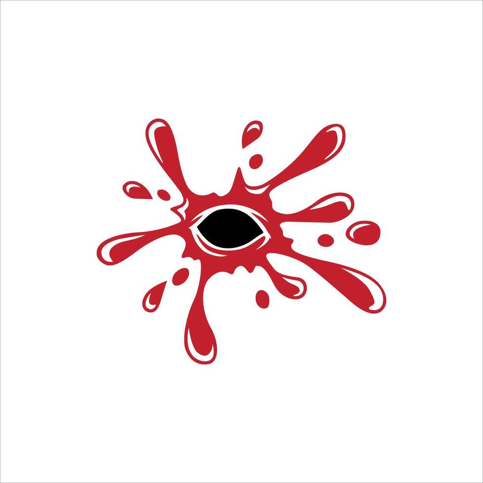 The water droplets are red and there is one black color in the middle. vector
