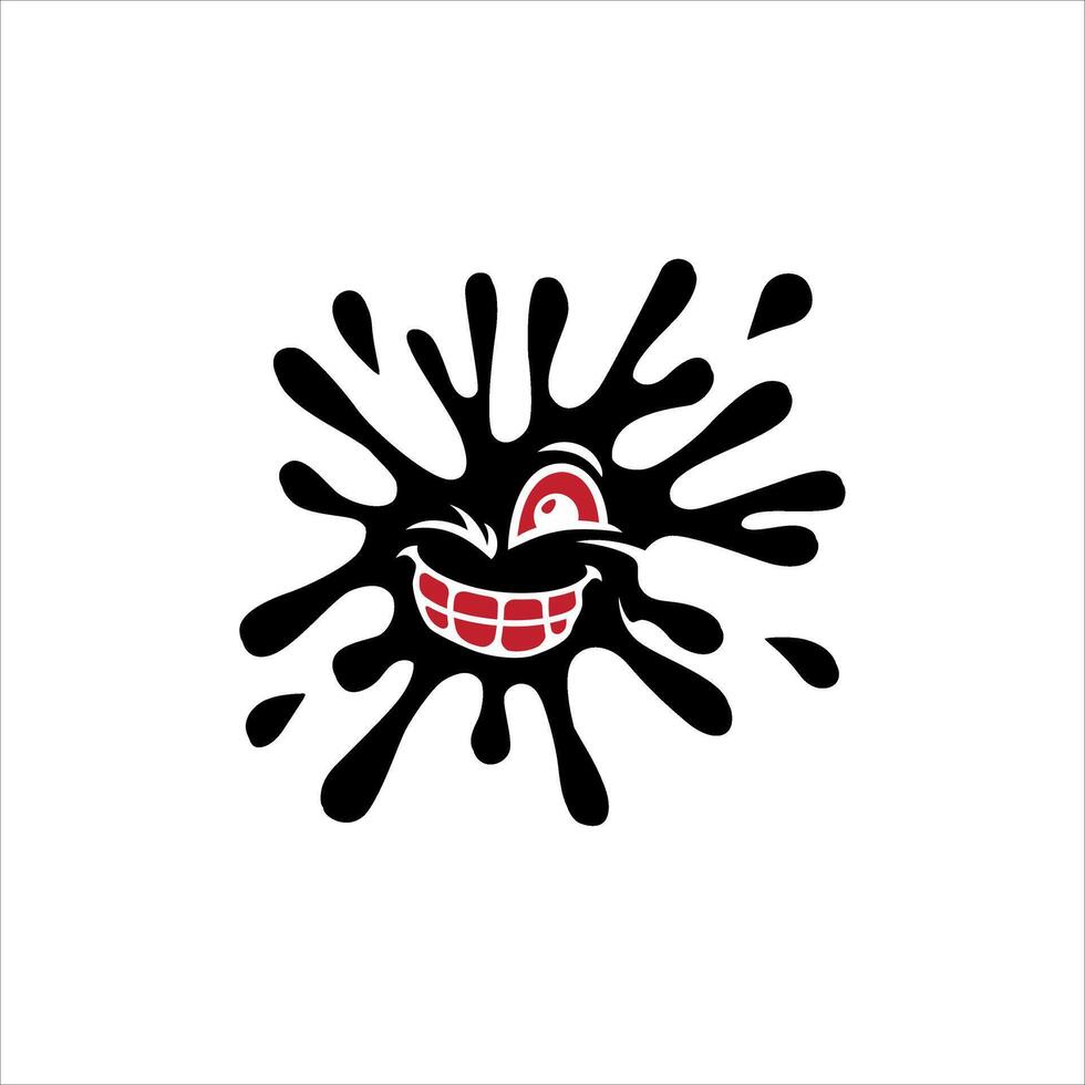 Illustration of a face decorated with black water drops vector