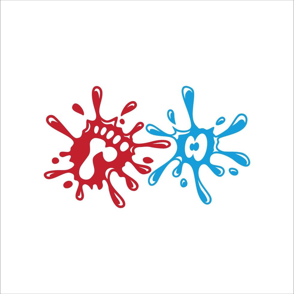 Two drops of water with different colors and patterns on a white background vector