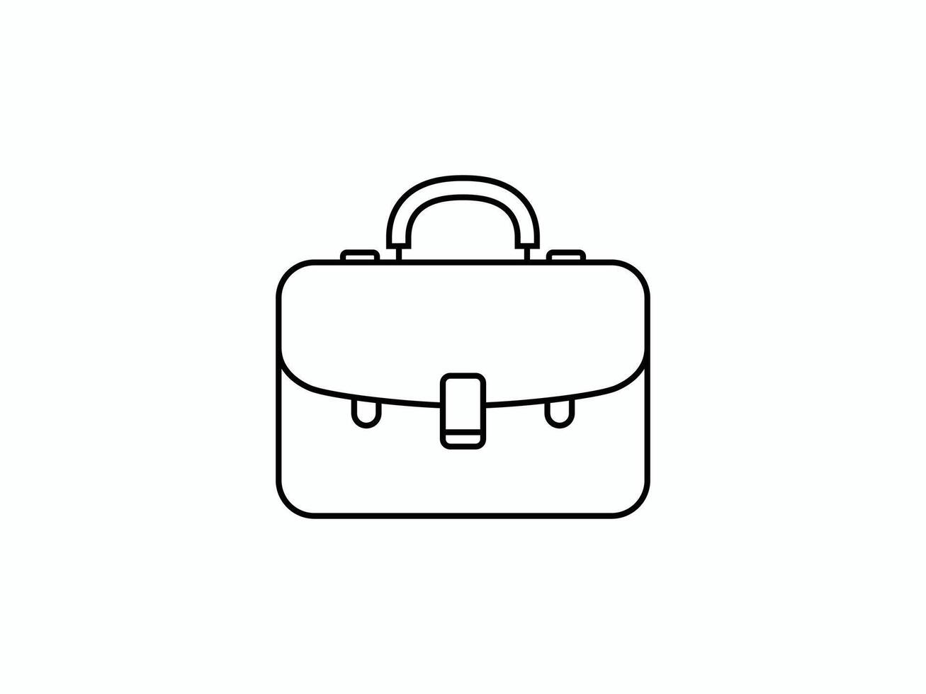 Minimalist Black Briefcase Icon on White Background for Business and Professional Branding Designs vector