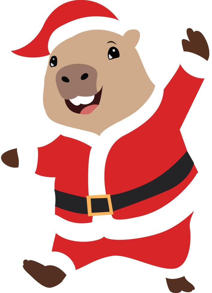 Capybara Santa Claus vector