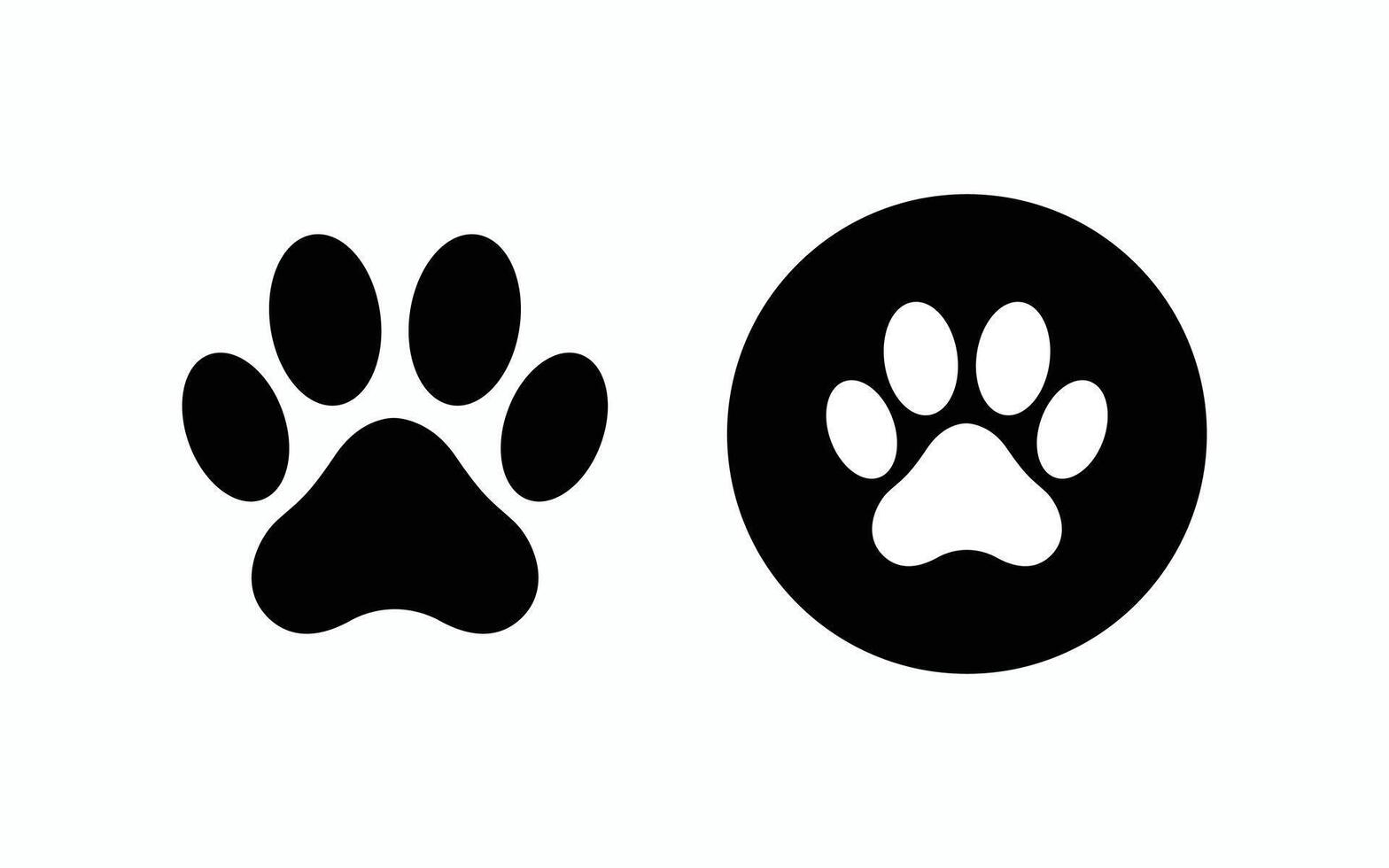 Simple Minimalist Paw Print Icon Set for Pet Care Branding and Veterinary Design Elements vector