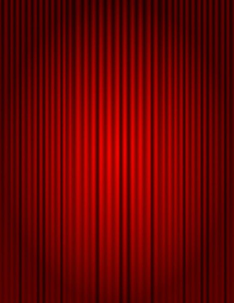 Draped curtain background with spotlight. Red VIP curtains for theater, cinema, casino, theater, events, show, opera, circus. illustration with empty copy space vector