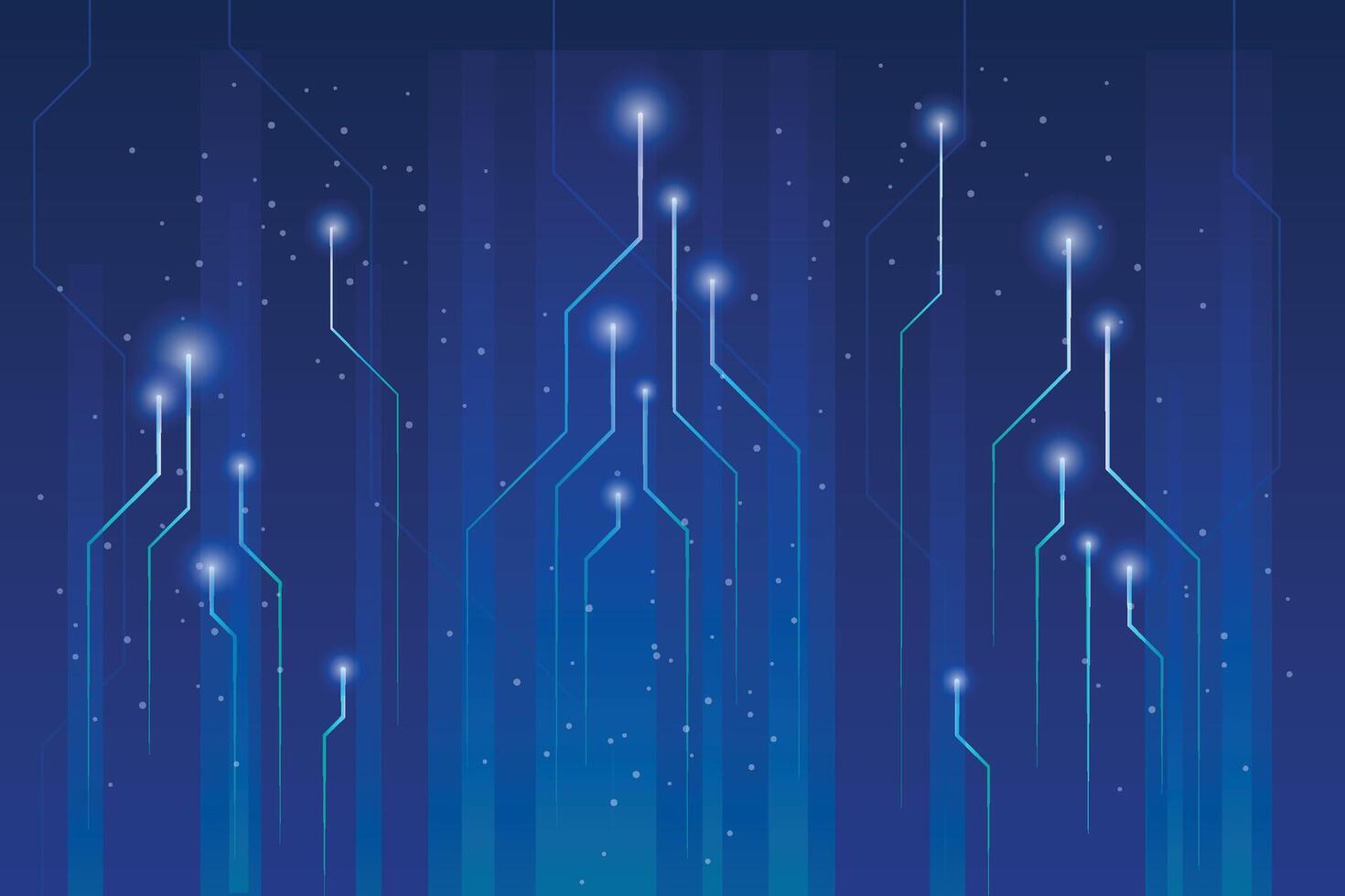 Circuit line technology digital on a blue background. Internet network connection, transfer data communication, cyber nano information. Futuristic cyber light trails backdrop. vector