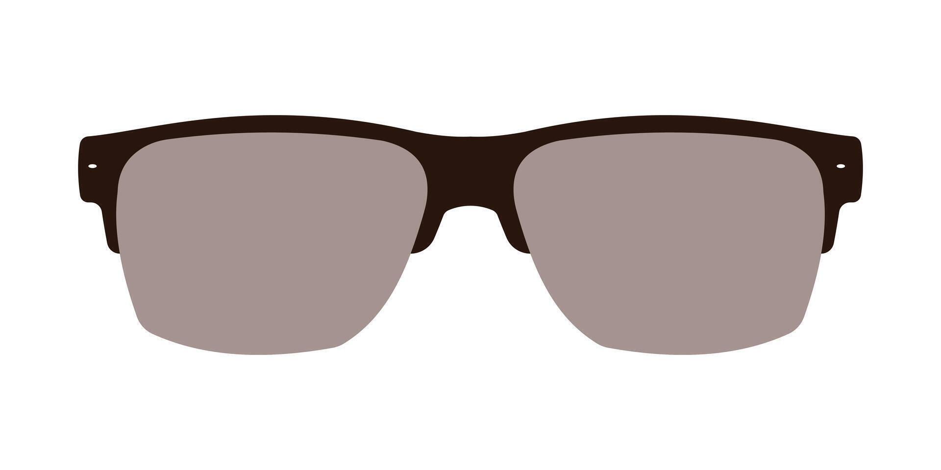 Sunglasses icon. Black sunglass, means glasses silhouette and retro eyewear icon. Eyeglasses design on white background. Simple illustration. eps 10 vector