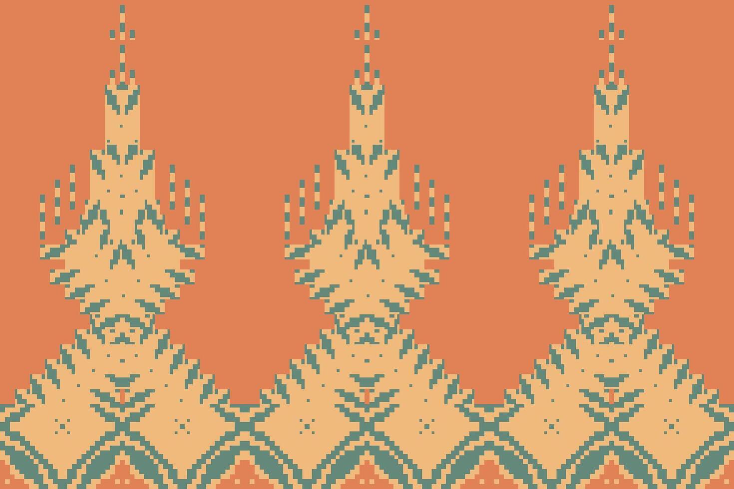 Fabric Design Islamic Geometric Patternfolk Embroidery, Aztec Geometric Ornament Print. Design for Carpet, Wallpaper, Clothing, Wrapping, Fabric vector