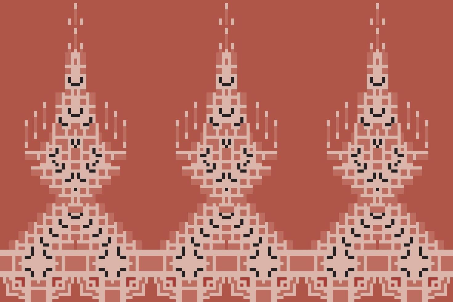 Squares Ikat Blouse Patternfolk Embroidery, Aztec Geometric Ornament Print. Design for Carpet, Wallpaper, Clothing, Wrapping, Fabric vector