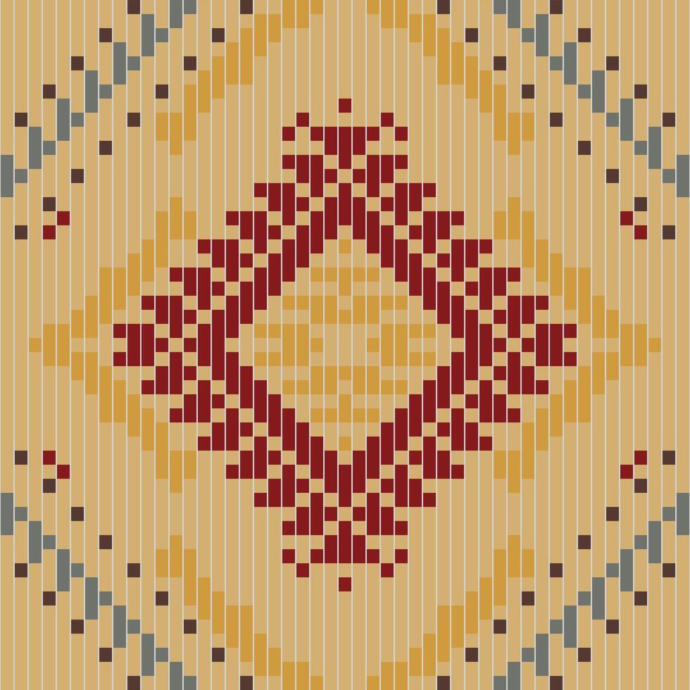 Diamond Shapes Geometric Pattern Wallpaperfolk Embroidery, Aztec Geometric Ornament Print. Design for Carpet, Wallpaper, Clothing, Wrapping, Fabric vector