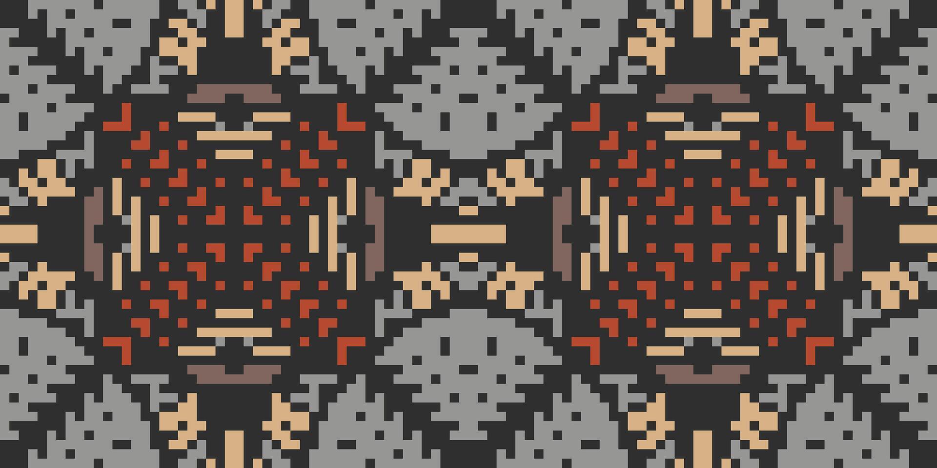 Traditional Traditional Granny Square Patternfolk Embroidery, Aztec Geometric Ornament Print. Design for Carpet, Wallpaper, Clothing, Wrapping, Fabric vector