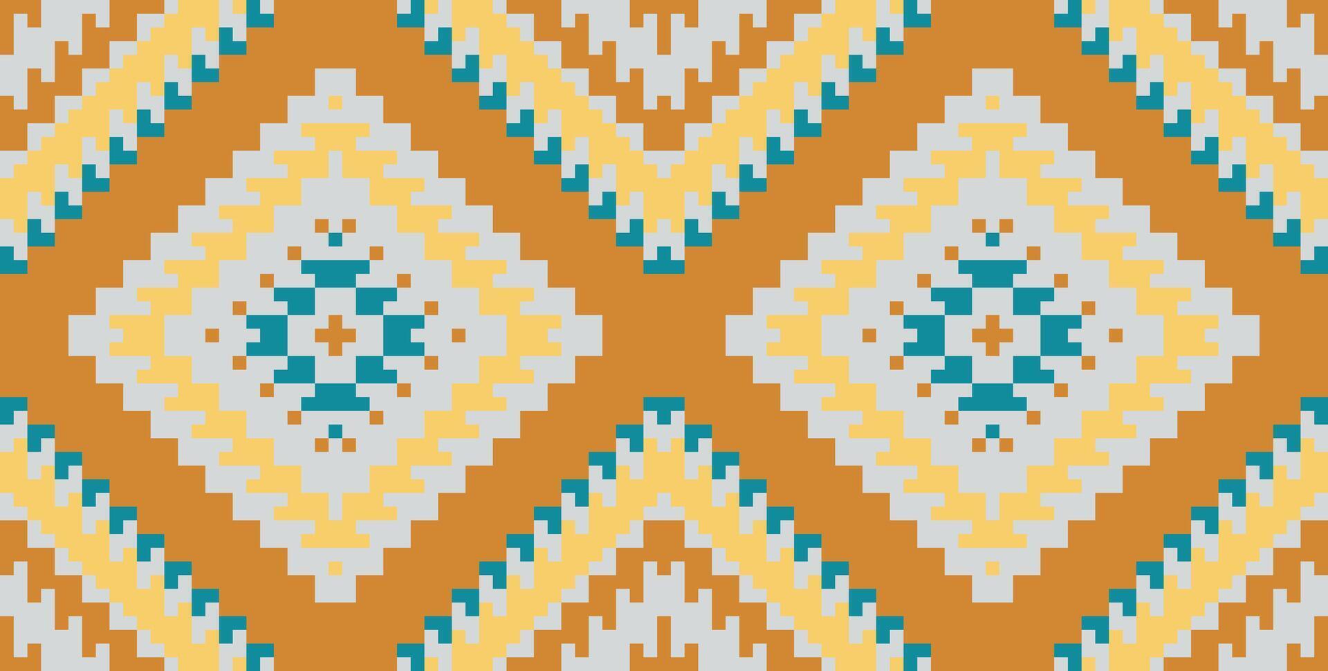 African Ethnic Floral Patternfolk Embroidery, Aztec Geometric Ornament Print. Design for Carpet, Wallpaper, Clothing, Wrapping, Fabric vector