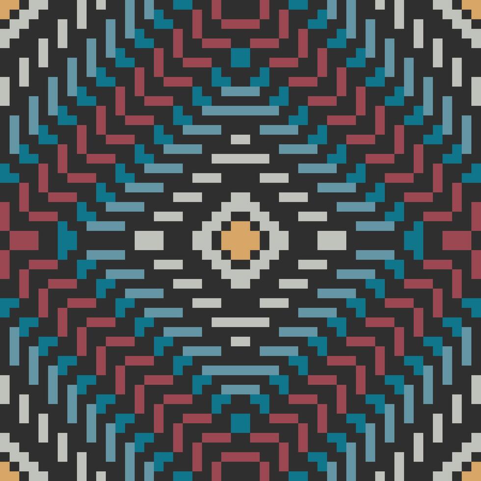 Traditional Design Geometrical Patternfolk Embroidery, Aztec Geometric Ornament Print. Design for Carpet, Wallpaper, Clothing, Wrapping, Fabric vector