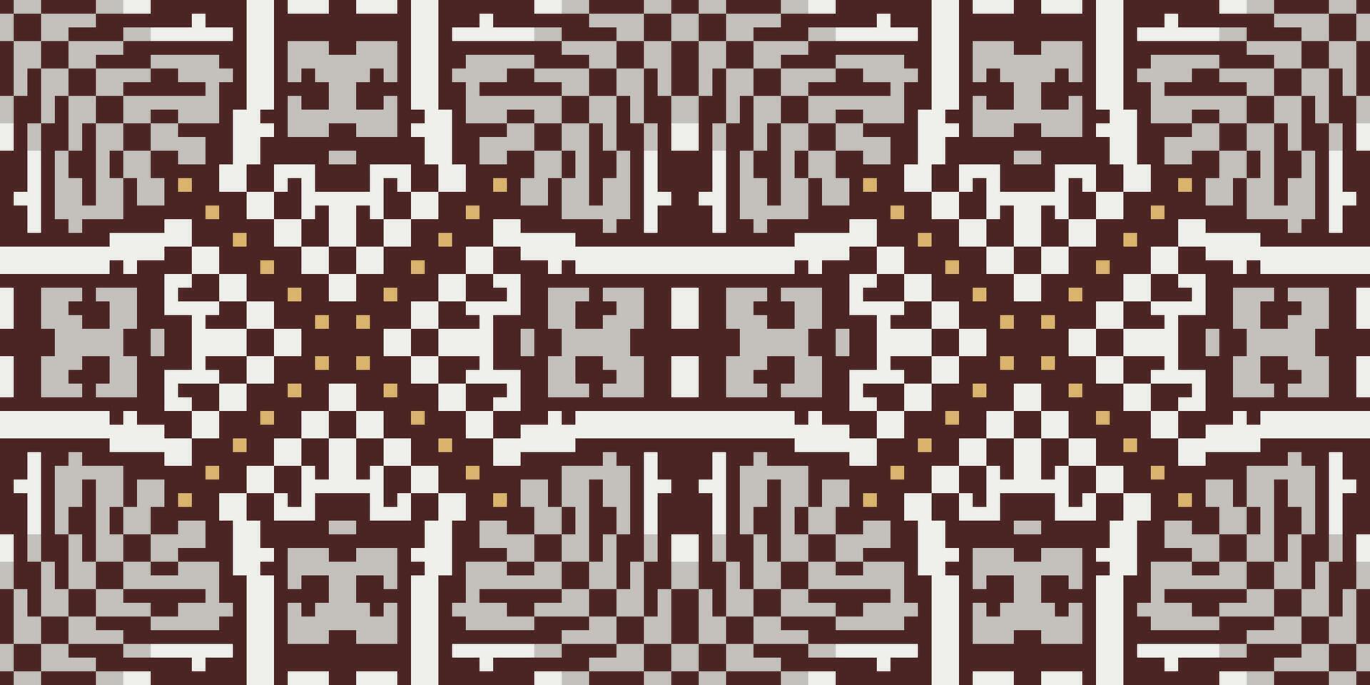 Pixel Art Abstract Arabic Pattern Imagesfolk Embroidery, Aztec Geometric Ornament Print. Design for Carpet, Wallpaper, Clothing, Wrapping, Fabric vector