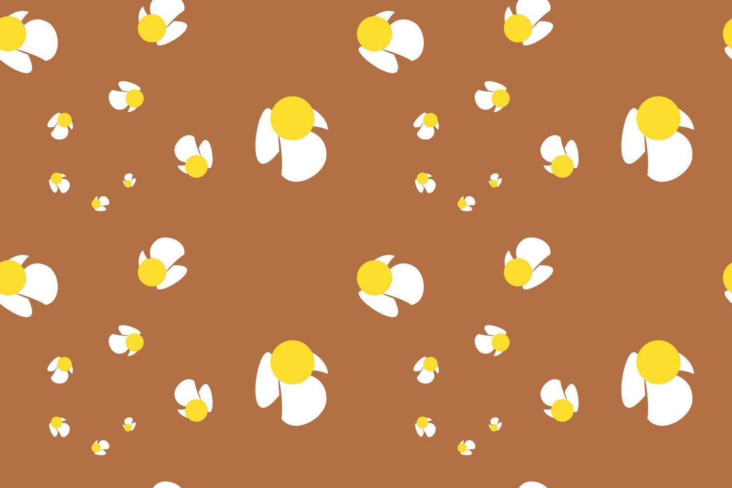 Daisy Pattern Drawing. Modern Seamless Pattern Background Granny Style. Patchwork Flowers. vector