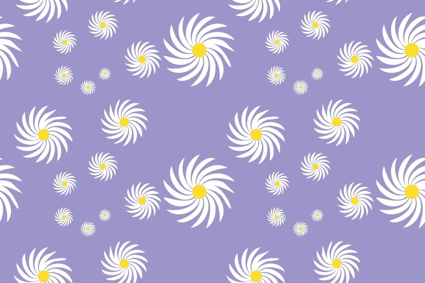 Daisy Flower Pattern. Bloom Seamless Pattern With Daisy Flower on Color Backgrounds . Cute Floral Print. vector