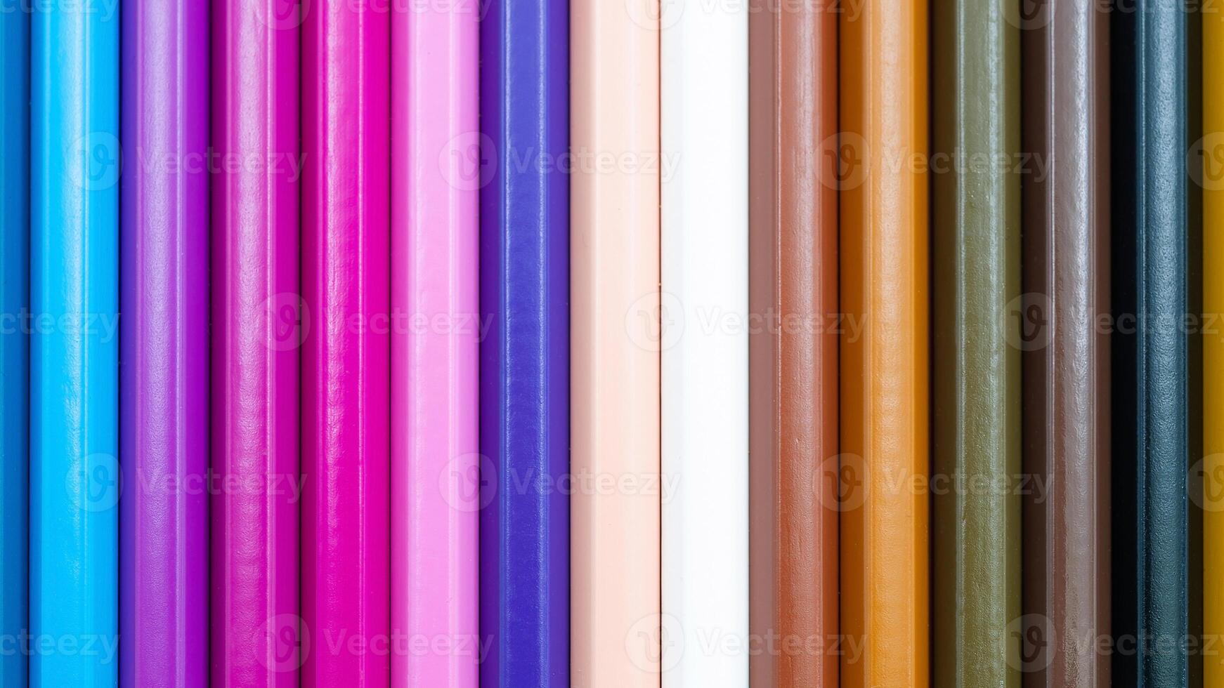 Close up of colorful wooden color pencils arranged vertically for background photo