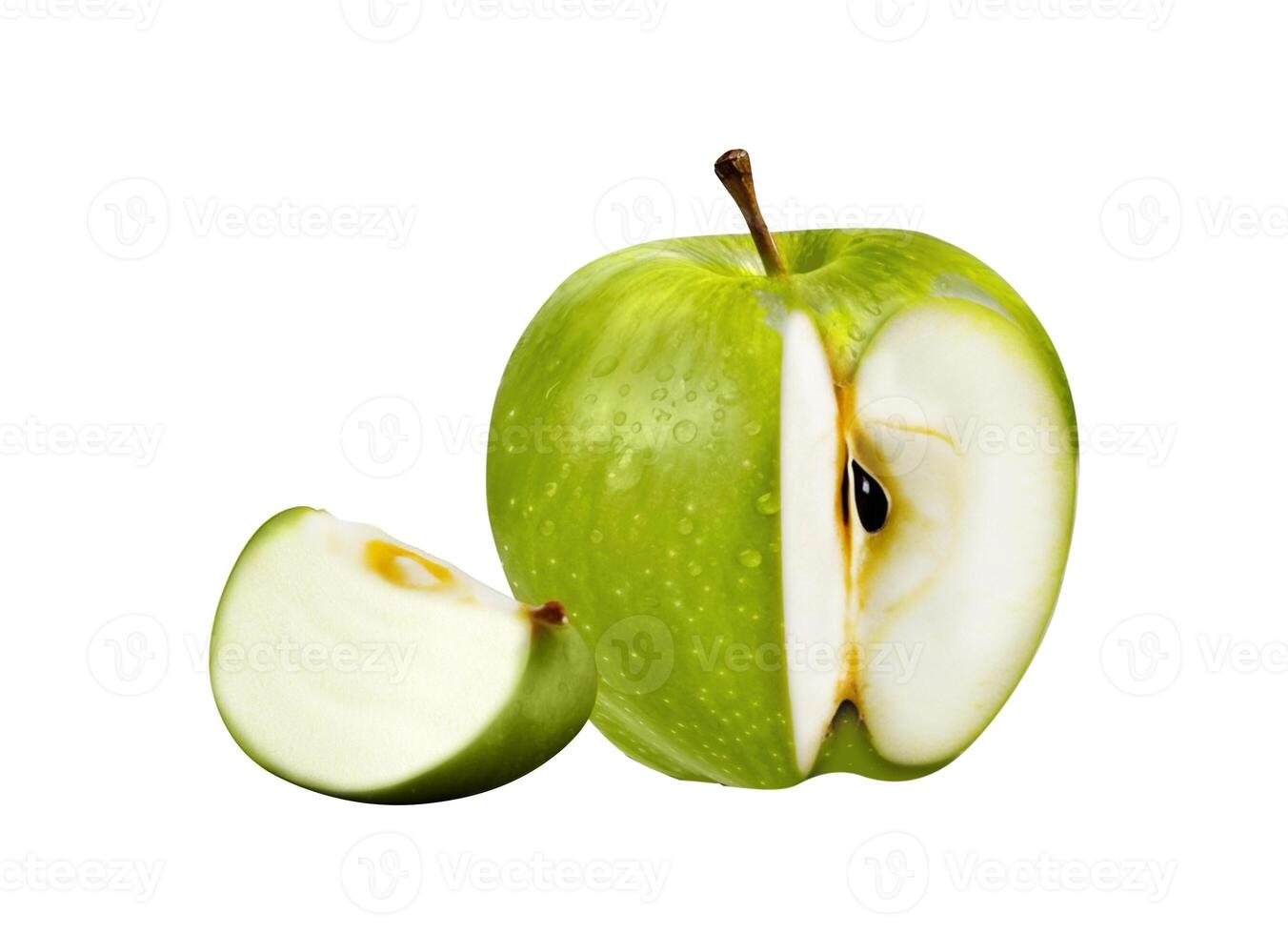Green apple and slice photo