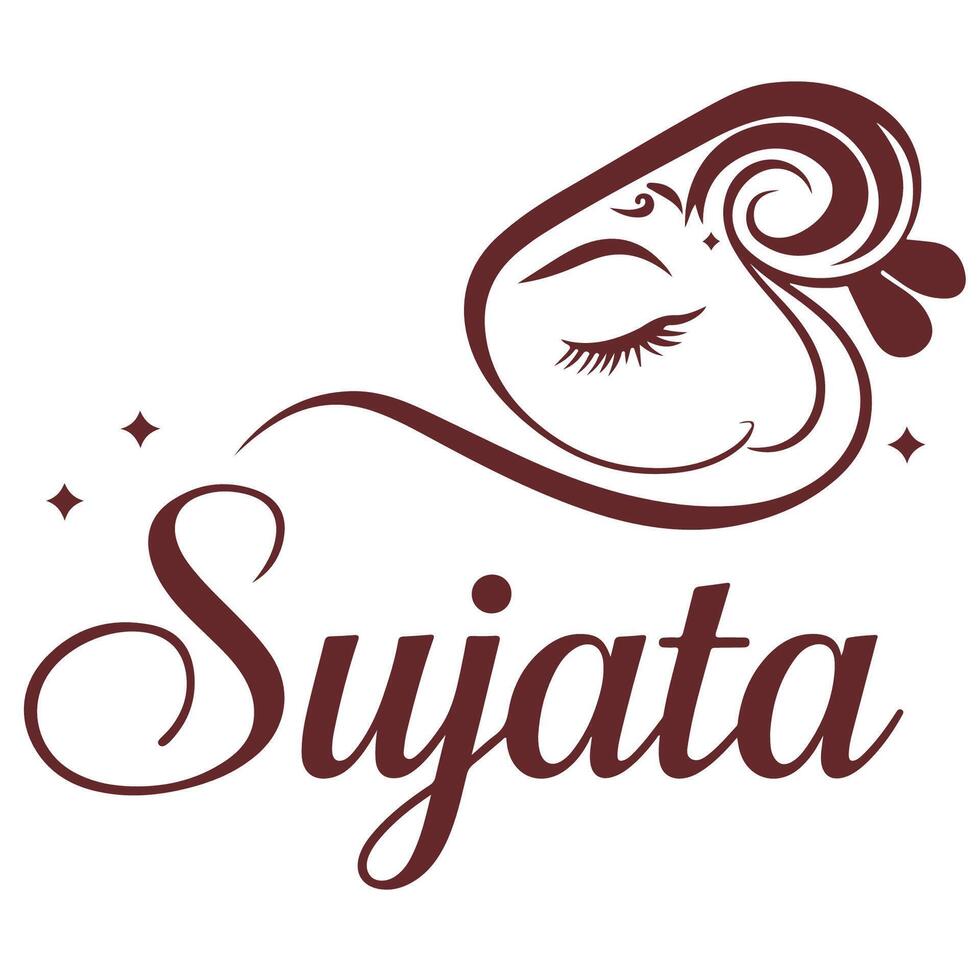 Logo design, stylized Ganesha face, abstract elephant head, curling trunk, closed eye, minimalist vector