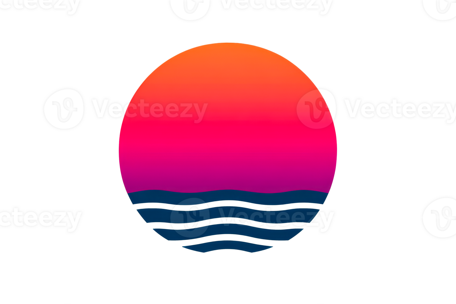 Colorful sunset with vibrant hues above ocean waves png