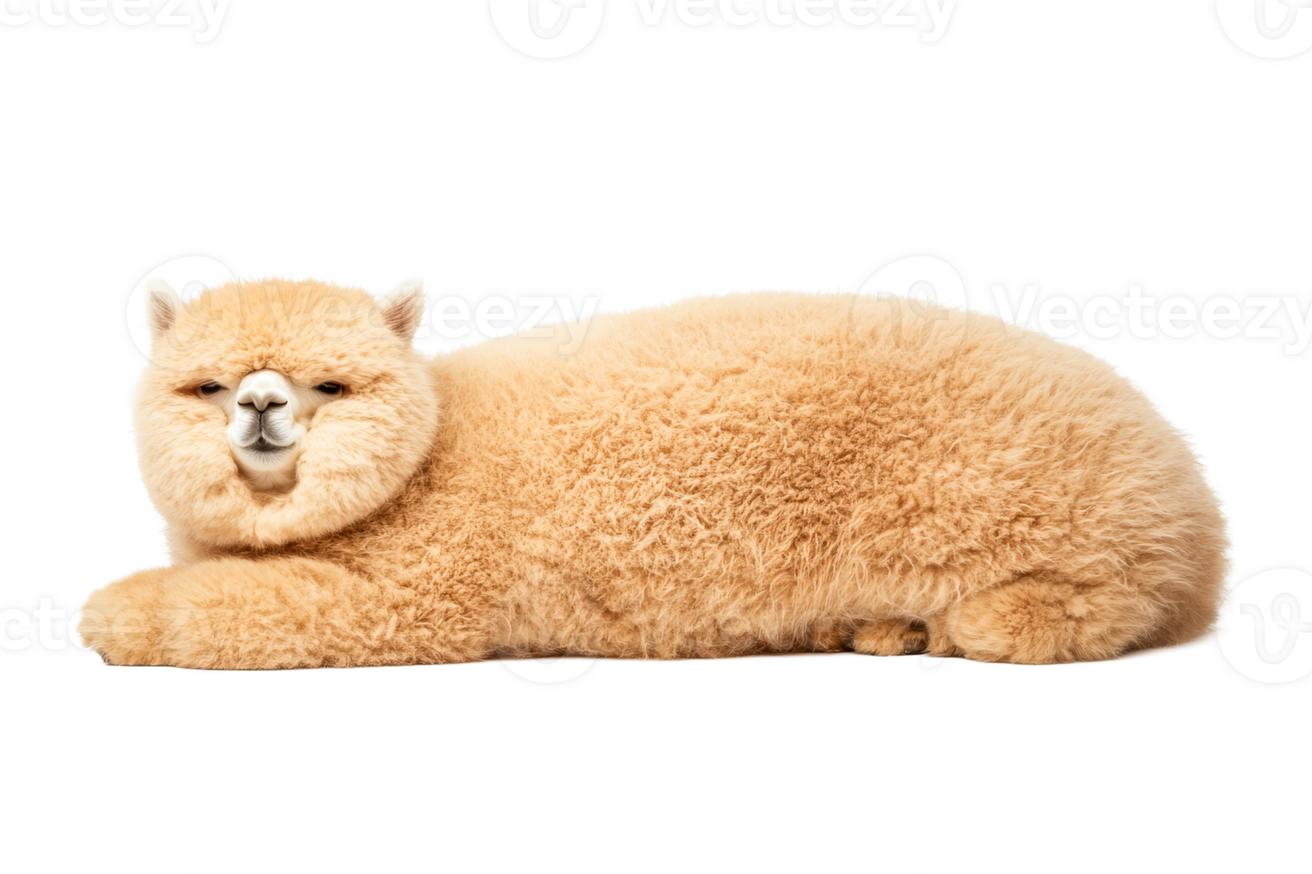 Soft fluffy pet resting comfortably on a transparent background png