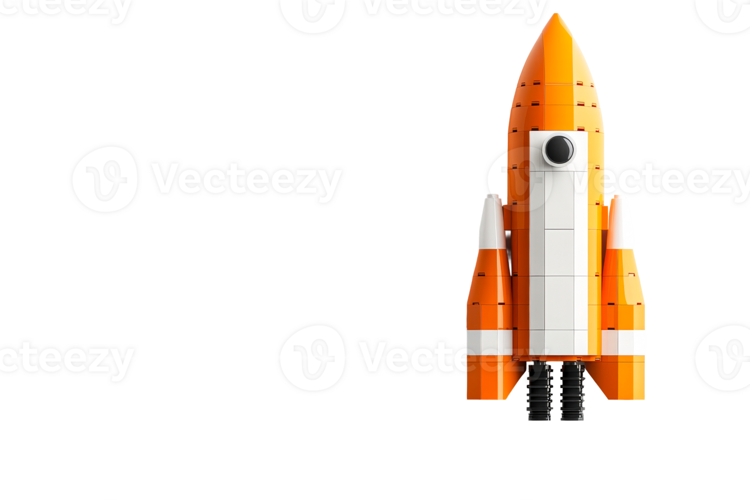 Colorful rocket model on a transparent background png