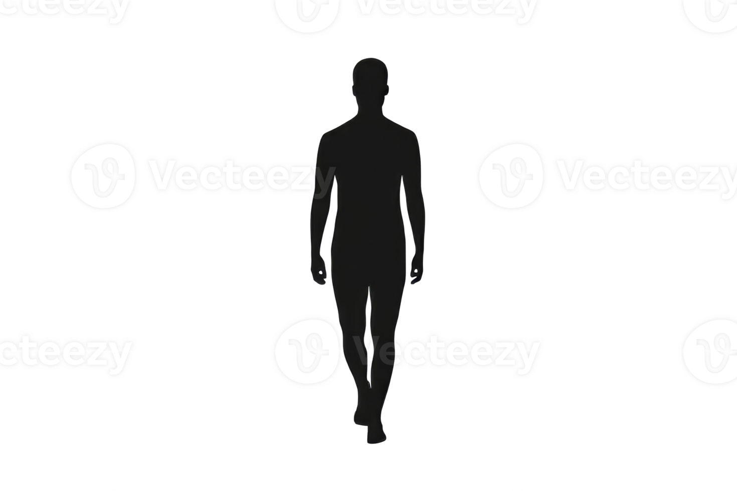 Silhouette of a person walking forward on a transparent background png
