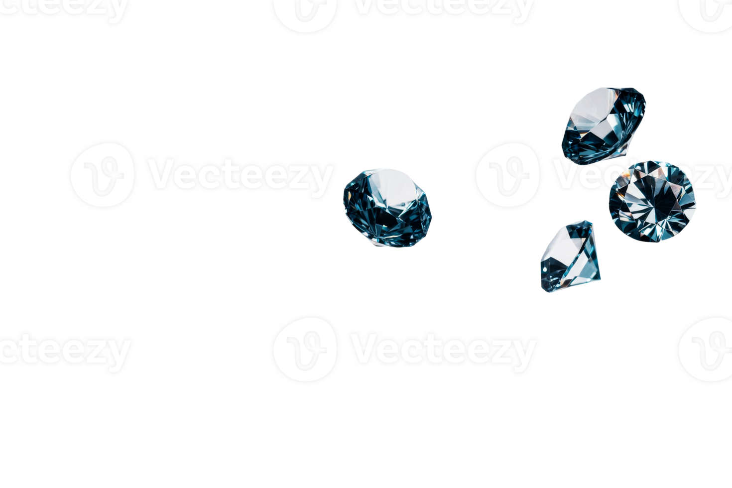 Sparkling blue diamonds with transparent background png