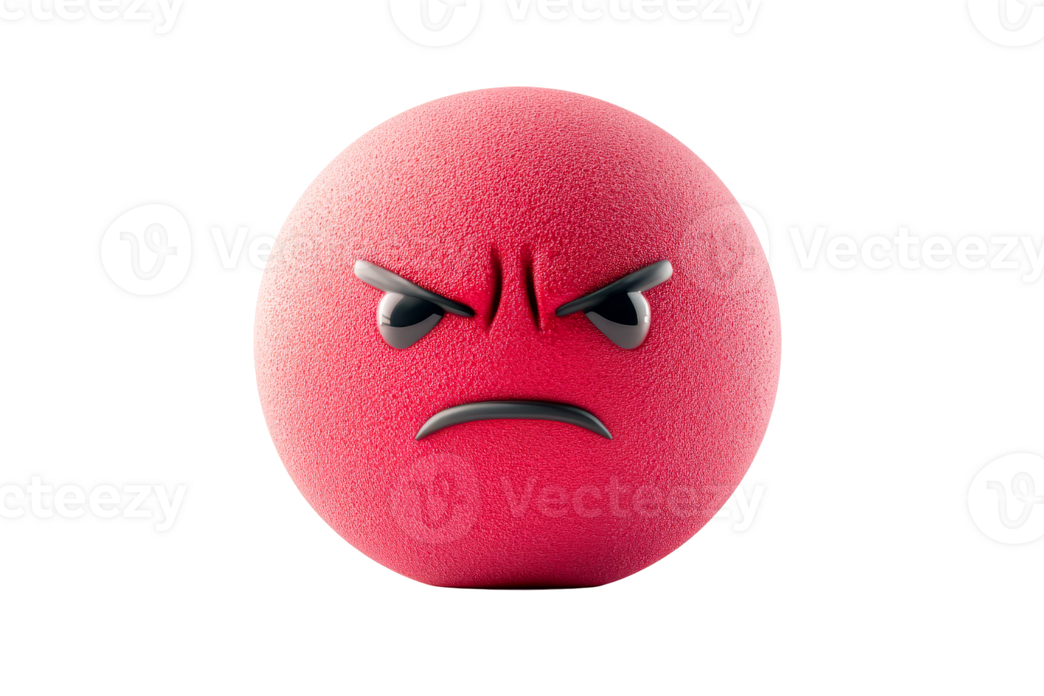 Red round character with an angry expression on transparent background png