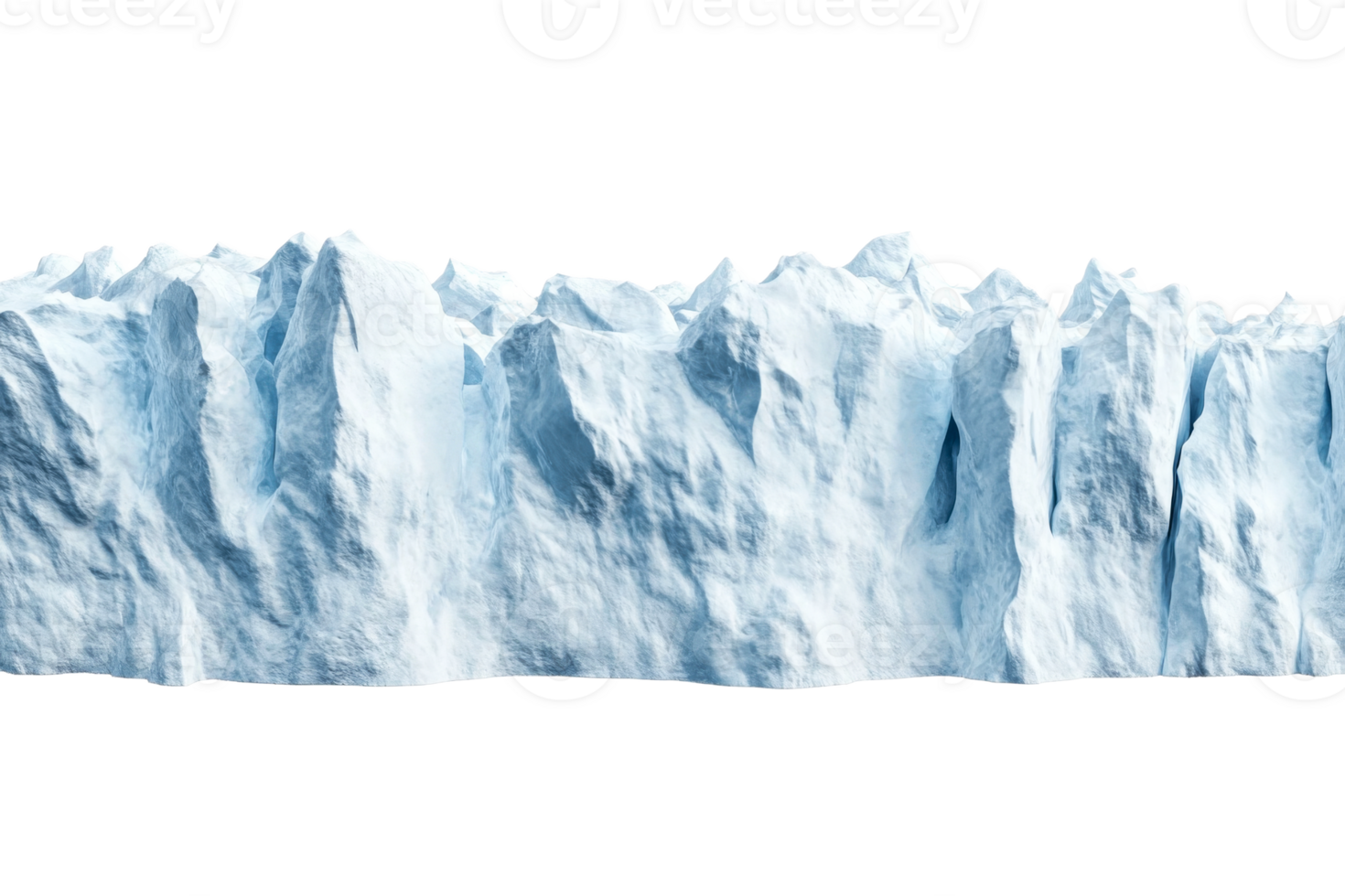 Glacier with jagged peaks on transparent background for design use png
