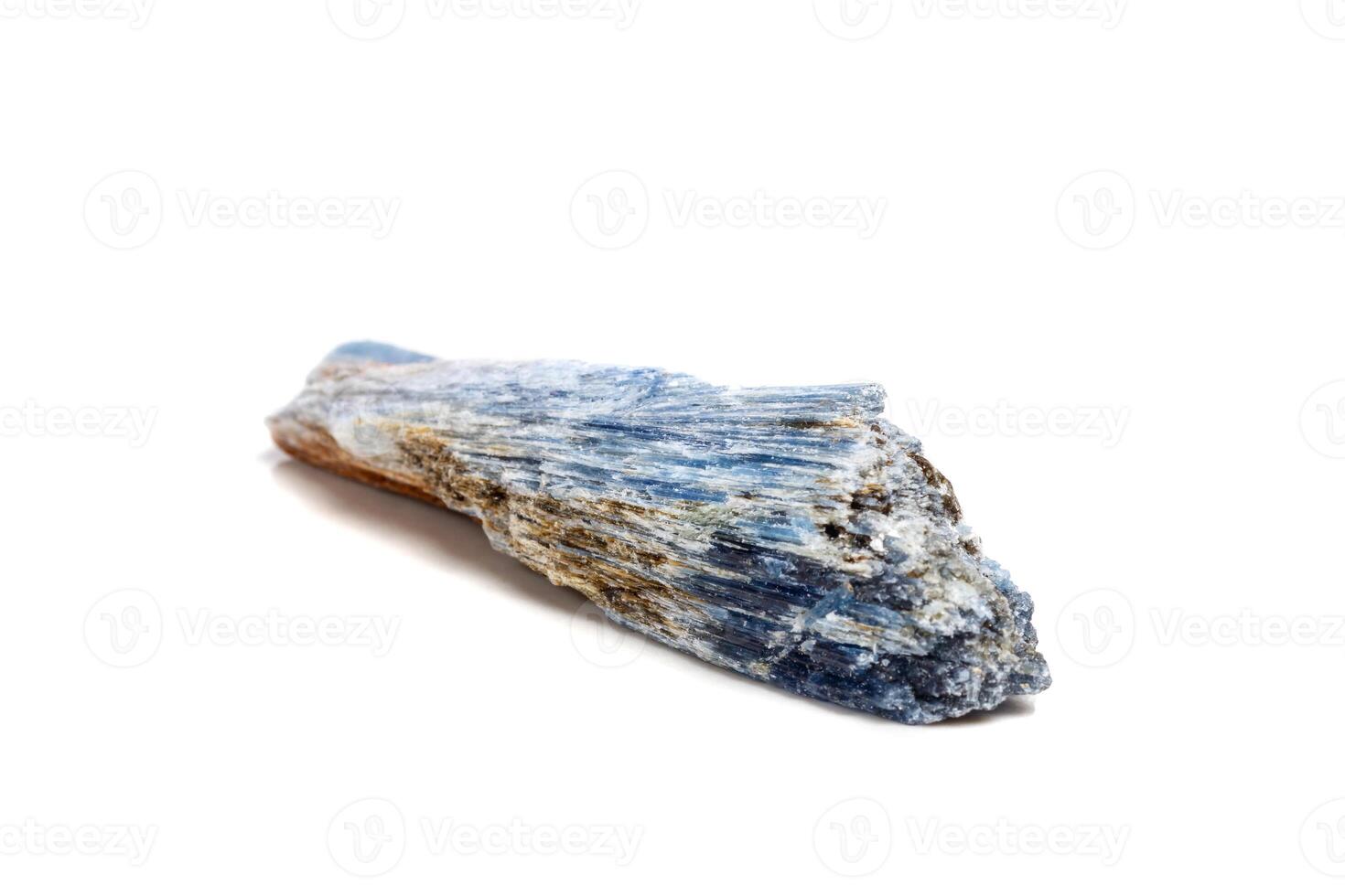 Macro mineral stone Kyanite a white background close-up photo