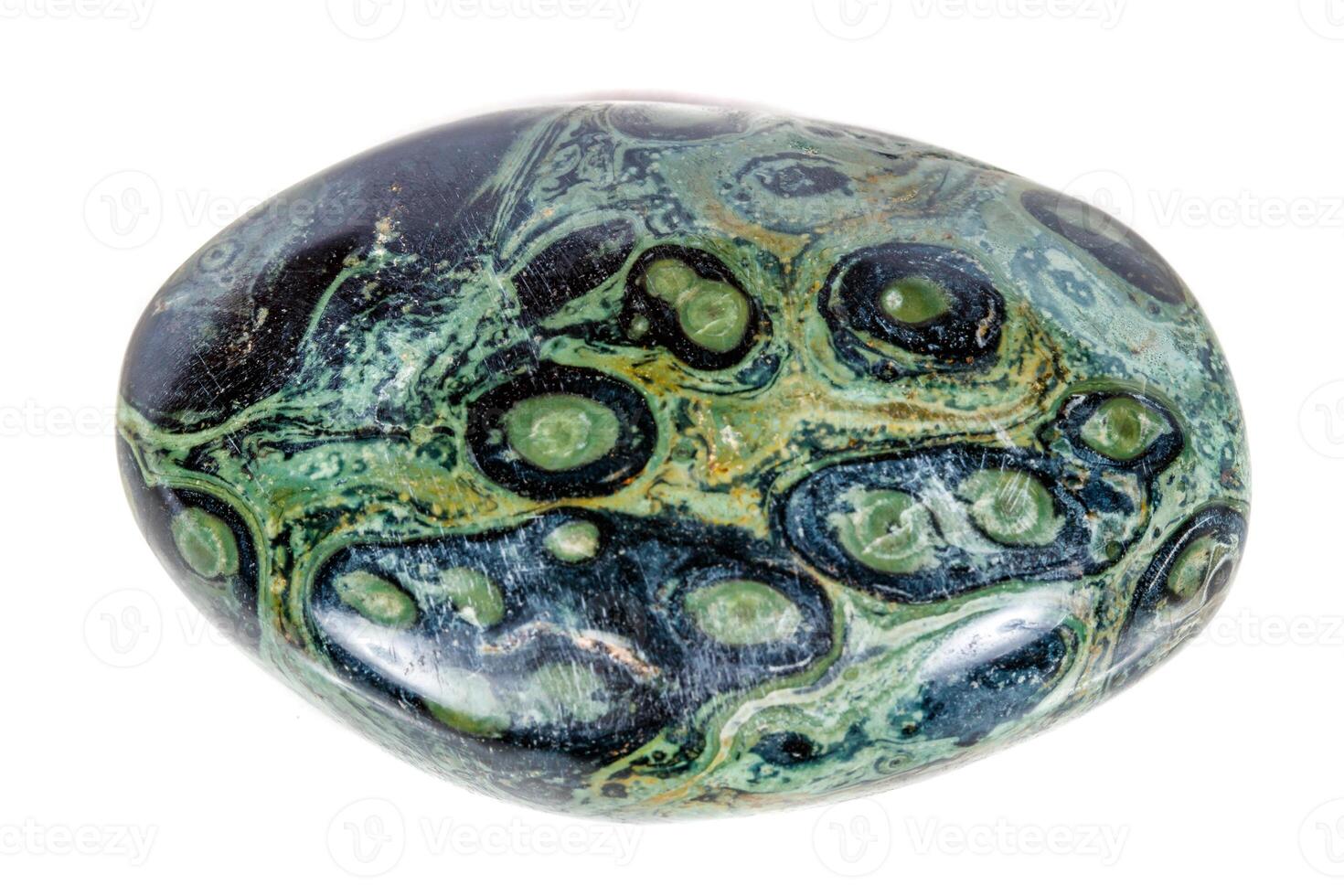 close-up Macro mineral stone jasper kambaba on a white background photo