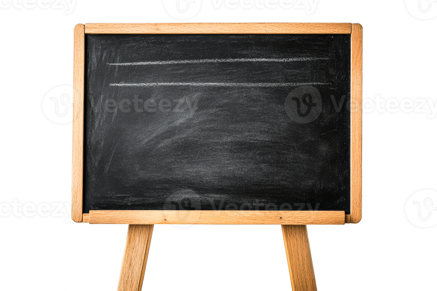Wooden chalkboard on an easel with a transparent background png