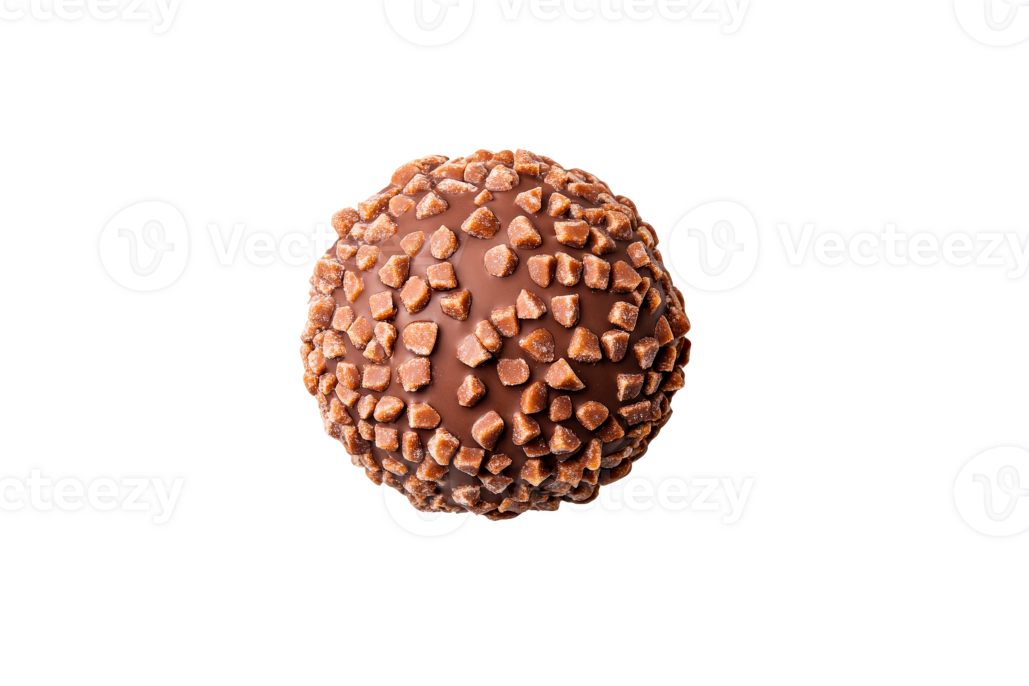 Crunchy chocolate truffle on a transparent background png