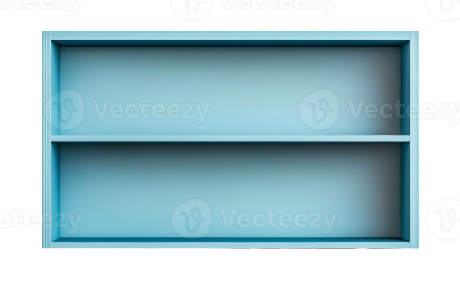 Blue wooden shelf with two compartments for display png