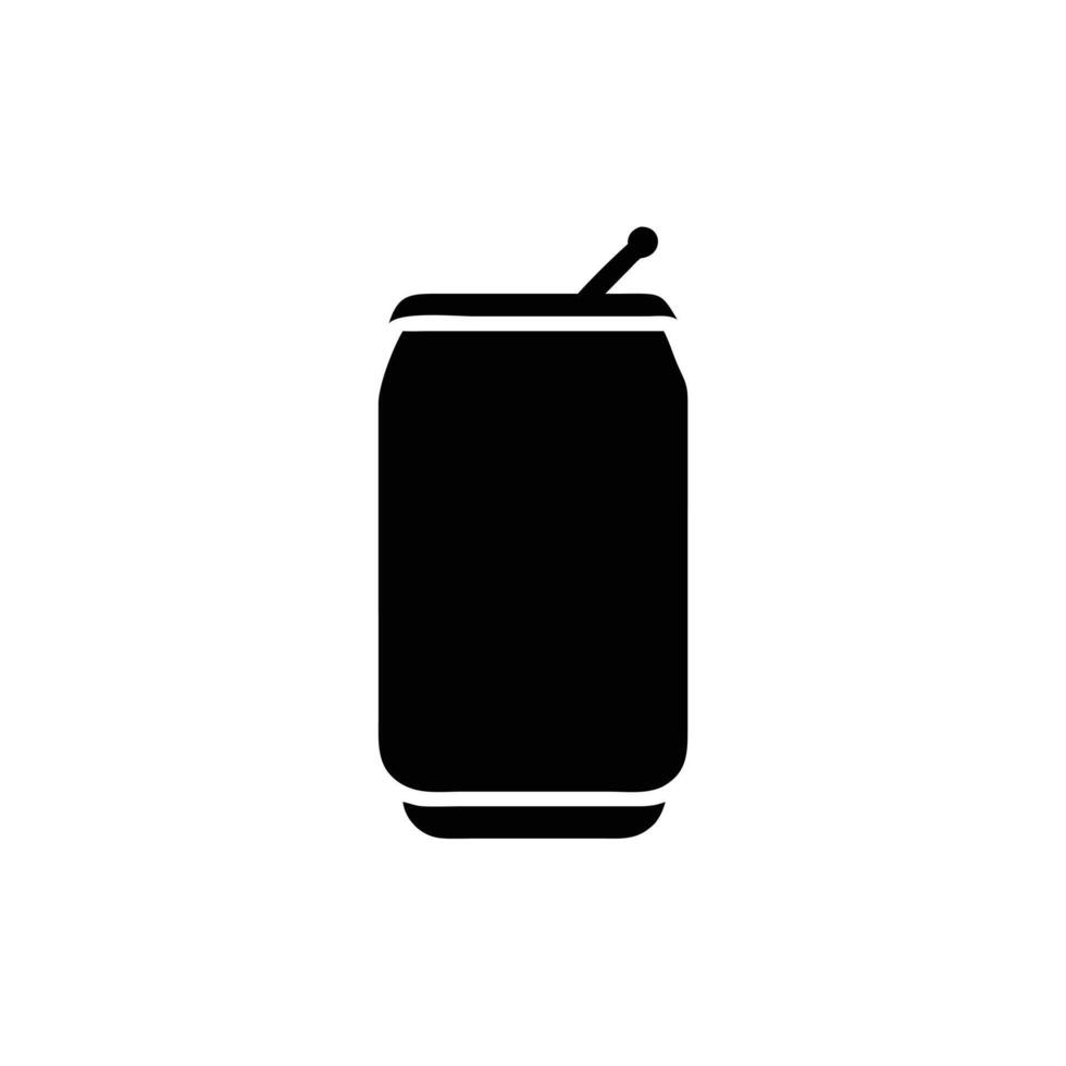 Soda Can Silhouette Icon Beverage Drink Symbol in Black made by adobe illustrator vector