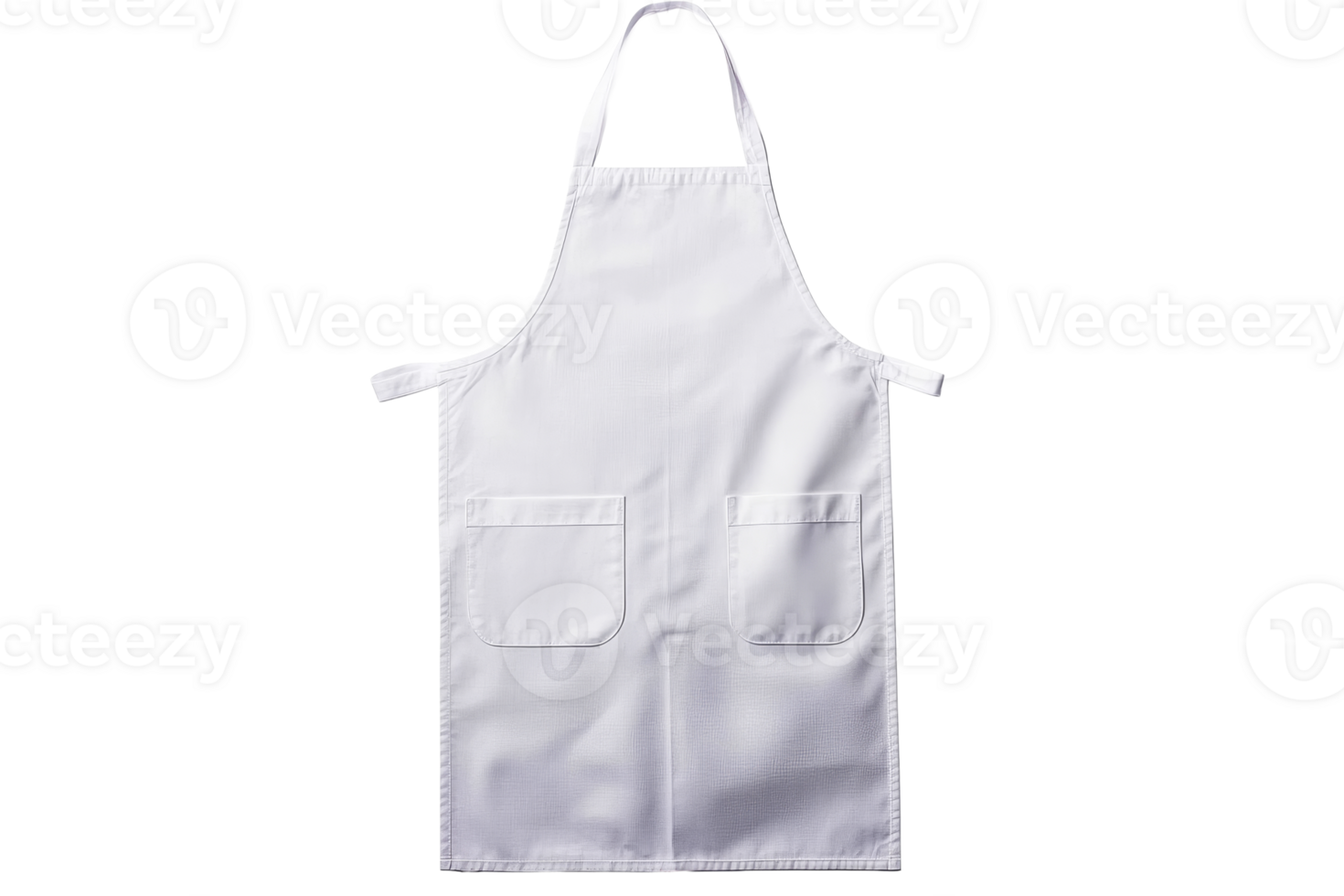 Simple white apron on a transparent background for culinary use png