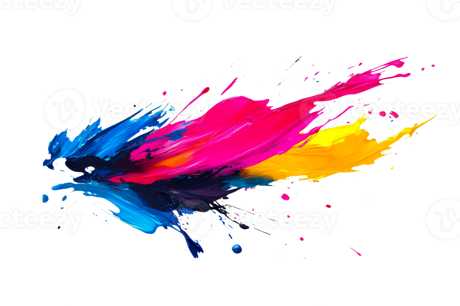 Vibrant splash of colors creating dynamic energy in abstract design png