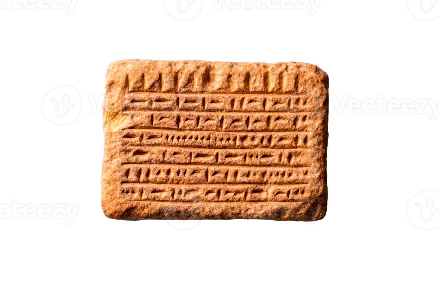 Ancient clay tablet with cuneiform inscriptions from Mesopotamia png