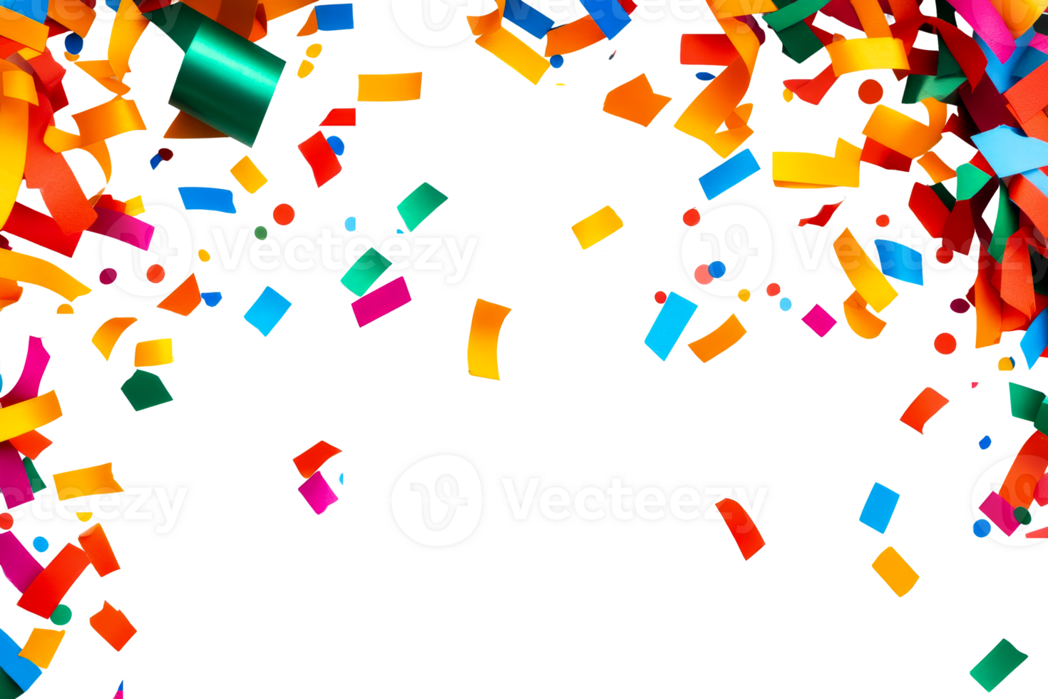 Colorful confetti celebration with vibrant design elements png