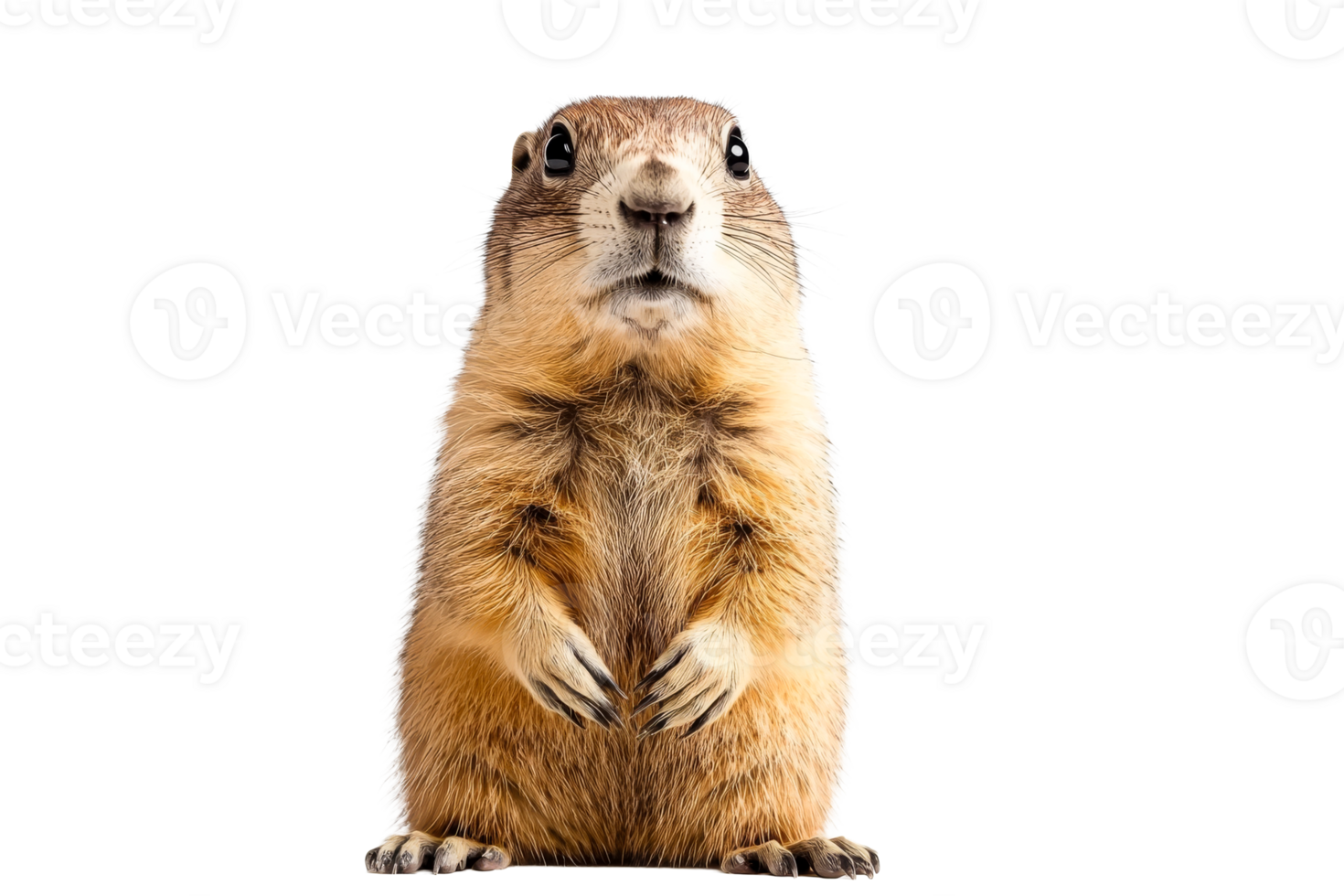 Prairie dog standing upright on hind legs in a natural pose png