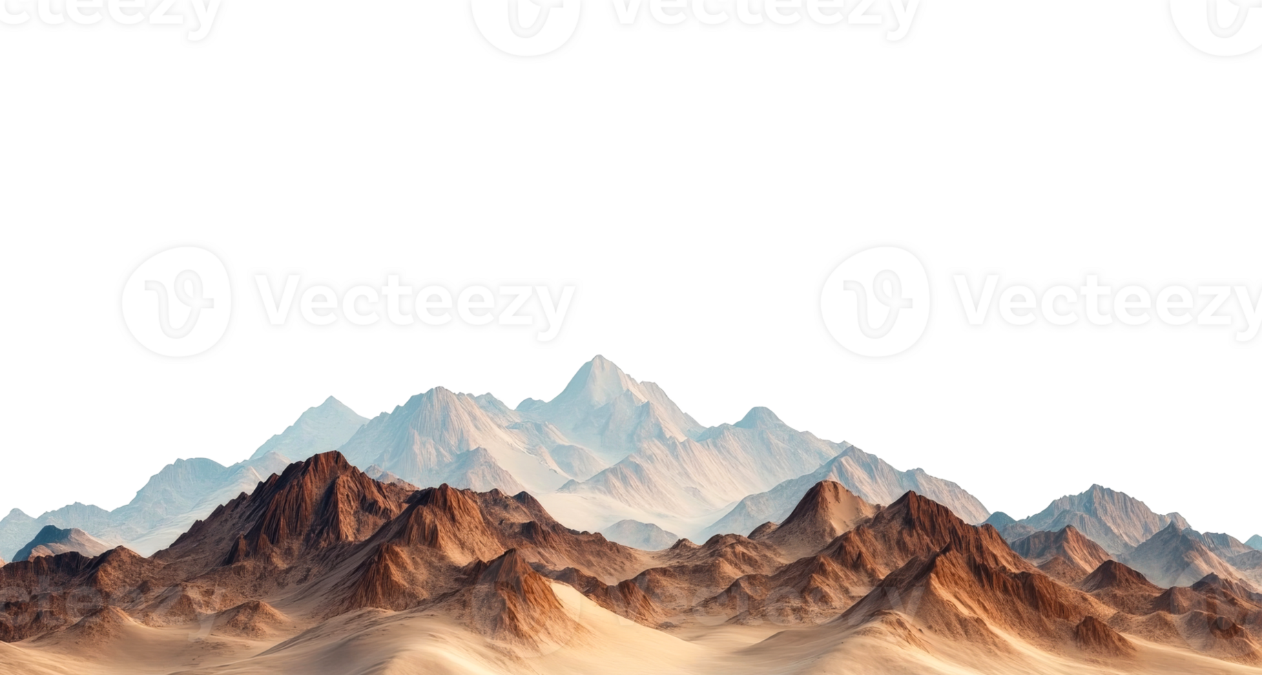 Majestic mountain range under clear sky with transparent backdrop png